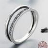 Black Sapphire Double Hoop Ring