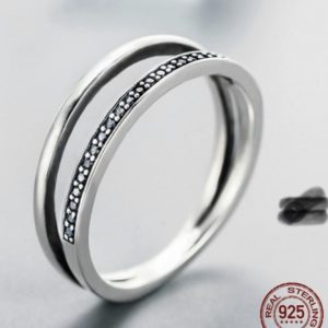 Black Sapphire Double Hoop Ring