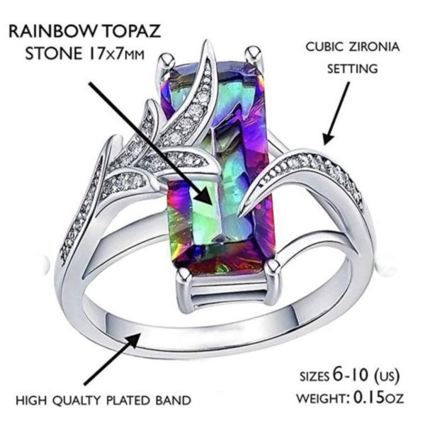 Mystic Rainbow Topaz Ring